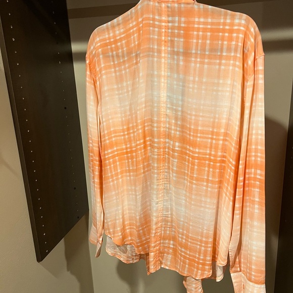 Alpine Design Orange Plaid Women's Top - Picture 3 of 4